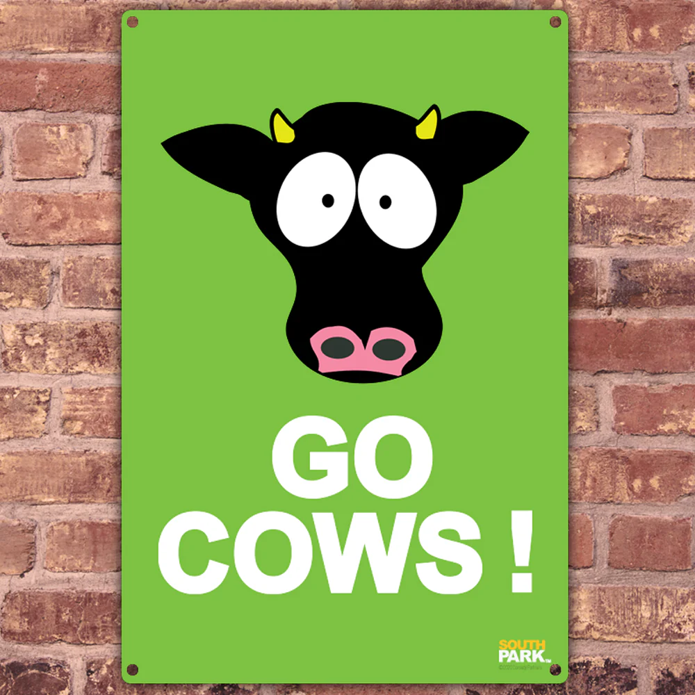 South Park Go Cows Metal Sign - Image 3